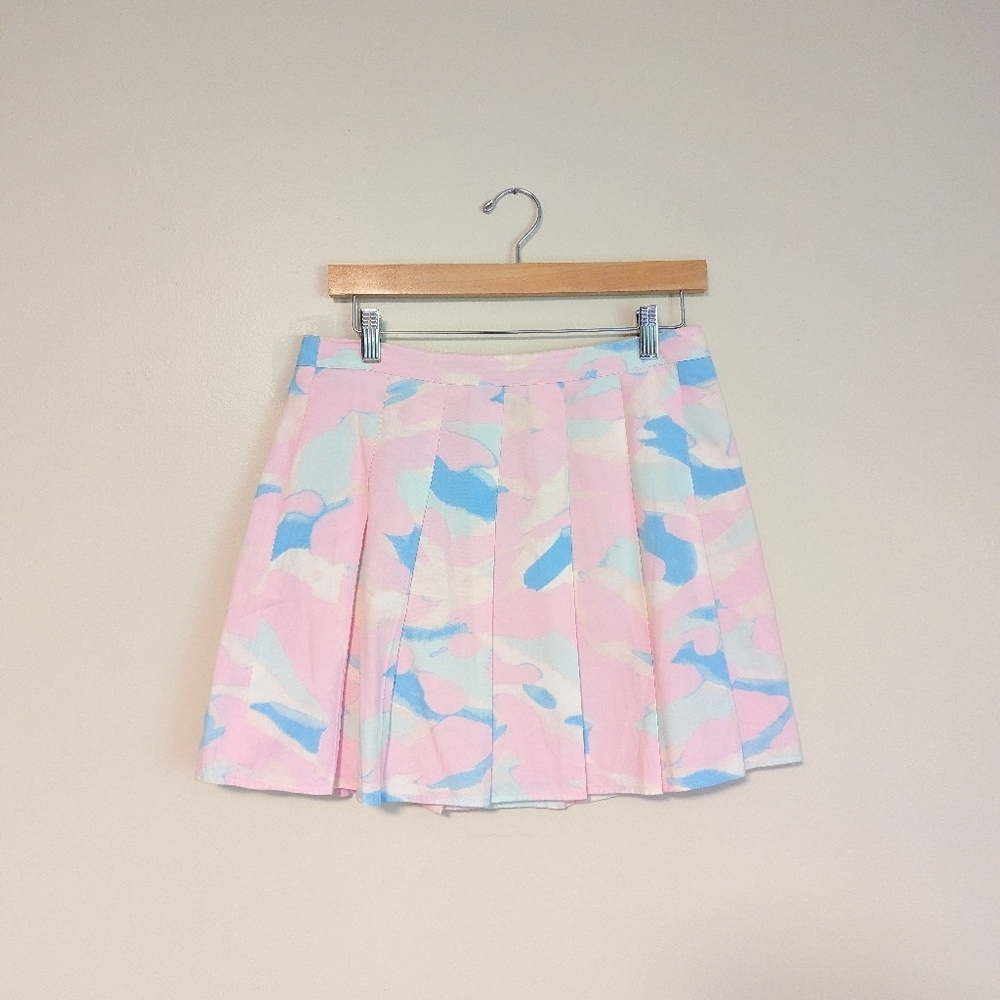 BP Nordstrom Pleated Cotton Candy Mini Skirt